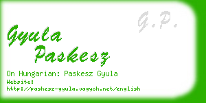 gyula paskesz business card